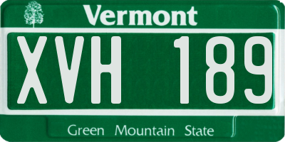 VT license plate XVH189