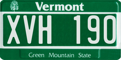 VT license plate XVH190