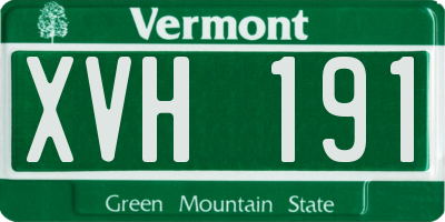 VT license plate XVH191