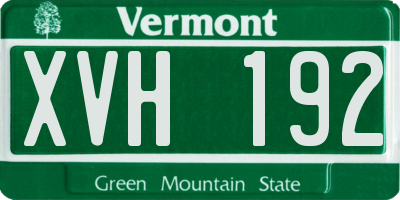 VT license plate XVH192