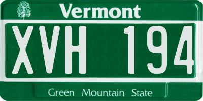 VT license plate XVH194