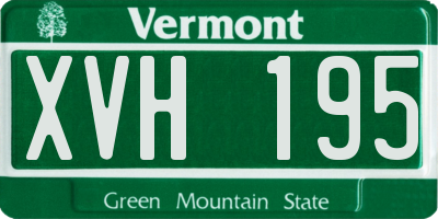 VT license plate XVH195