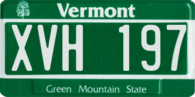 VT license plate XVH197