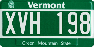VT license plate XVH198