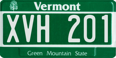 VT license plate XVH201
