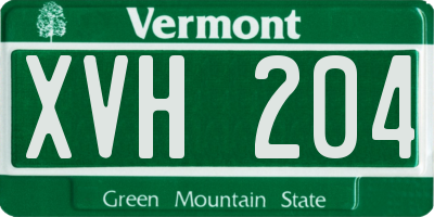 VT license plate XVH204
