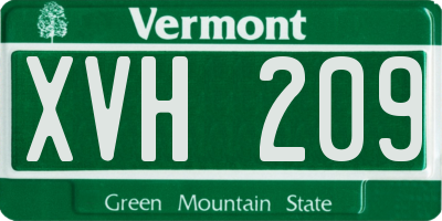 VT license plate XVH209