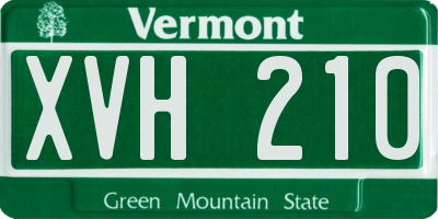 VT license plate XVH210