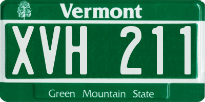VT license plate XVH211