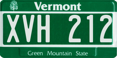 VT license plate XVH212