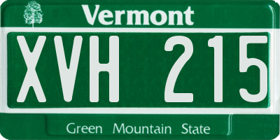 VT license plate XVH215