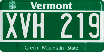 VT license plate XVH219