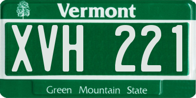 VT license plate XVH221
