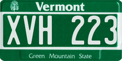 VT license plate XVH223