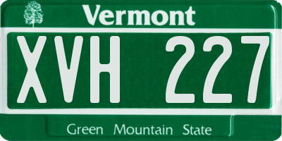 VT license plate XVH227