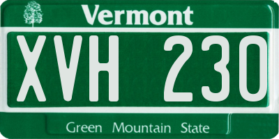 VT license plate XVH230
