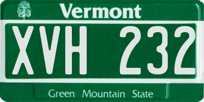 VT license plate XVH232