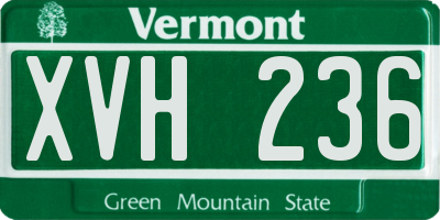 VT license plate XVH236