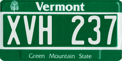 VT license plate XVH237