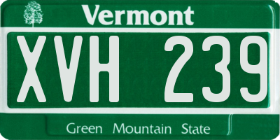 VT license plate XVH239