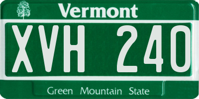 VT license plate XVH240