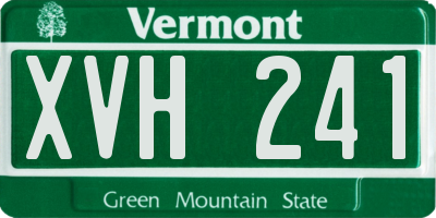 VT license plate XVH241