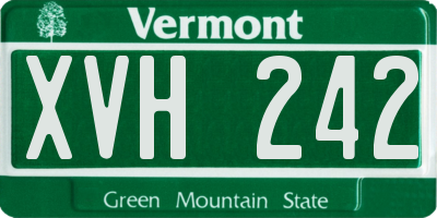 VT license plate XVH242