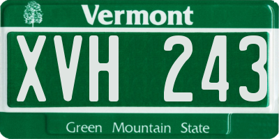 VT license plate XVH243