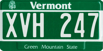 VT license plate XVH247