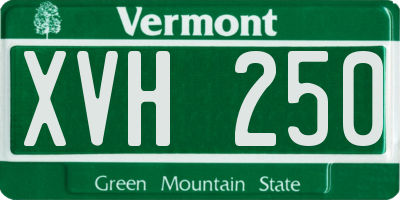 VT license plate XVH250
