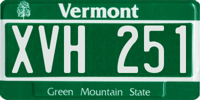 VT license plate XVH251