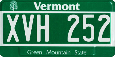VT license plate XVH252