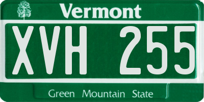 VT license plate XVH255