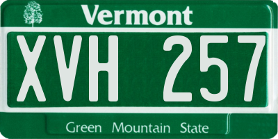 VT license plate XVH257