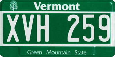 VT license plate XVH259