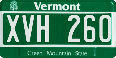 VT license plate XVH260