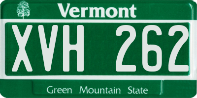 VT license plate XVH262