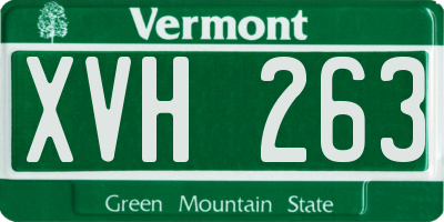 VT license plate XVH263