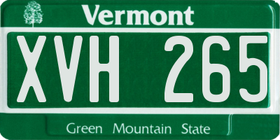 VT license plate XVH265