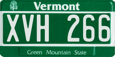 VT license plate XVH266