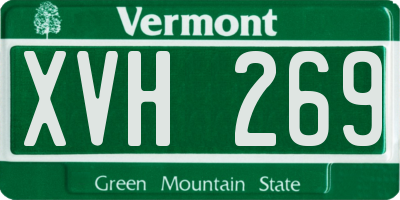 VT license plate XVH269