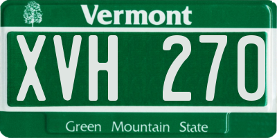 VT license plate XVH270