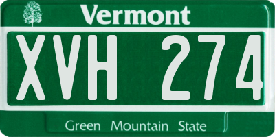 VT license plate XVH274