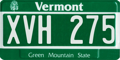 VT license plate XVH275
