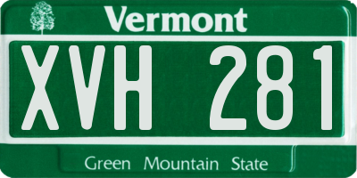 VT license plate XVH281