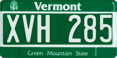 VT license plate XVH285