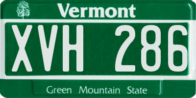 VT license plate XVH286