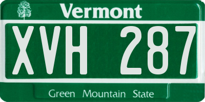 VT license plate XVH287