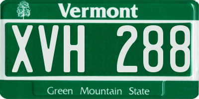 VT license plate XVH288