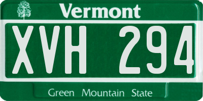 VT license plate XVH294